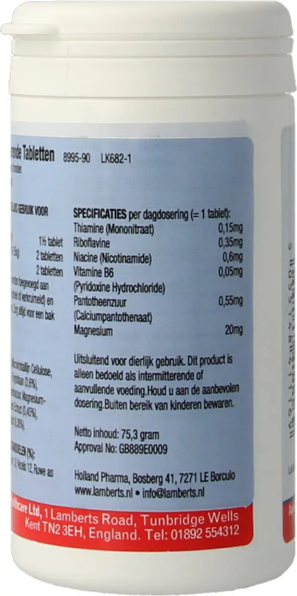 Lamberts Hond Kalmerende Tabletten 90 Stuks - 0.15mg