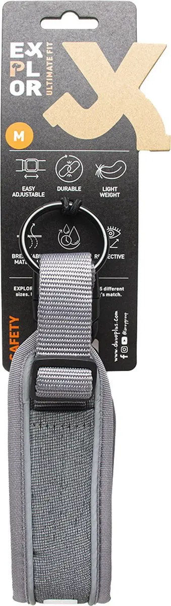 DuvoPlus Ultimate Fit Control Halsband Safety M - 39-44cm - Zilver Reflecterend