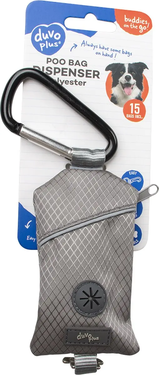 DuvoPlus Hondenpoepzakjes Dispenser - 6x20x1,5cm Grijs