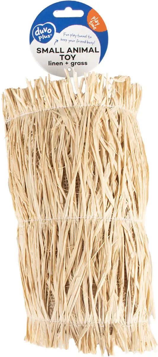 Duvo Linnen Speeltunnel Gras L - 38x19x16cm Beige