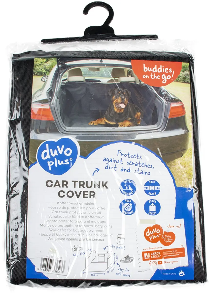 Duvo Duvoplus Reisbench Hond Kofferbeschermdeken 132x99x43cm - Zwart
