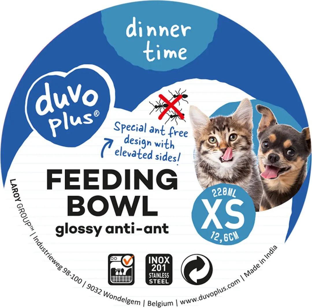 DuvoPlus Voerbak Hond Eetkom Glossy Anti-mier XS