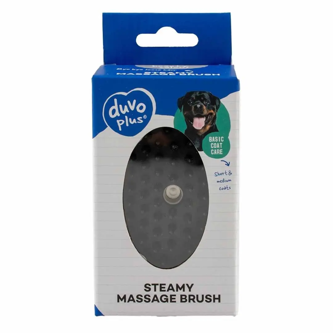 Duvo Stoom- en Massageborstel - 12x6,5x5cm - Zwart