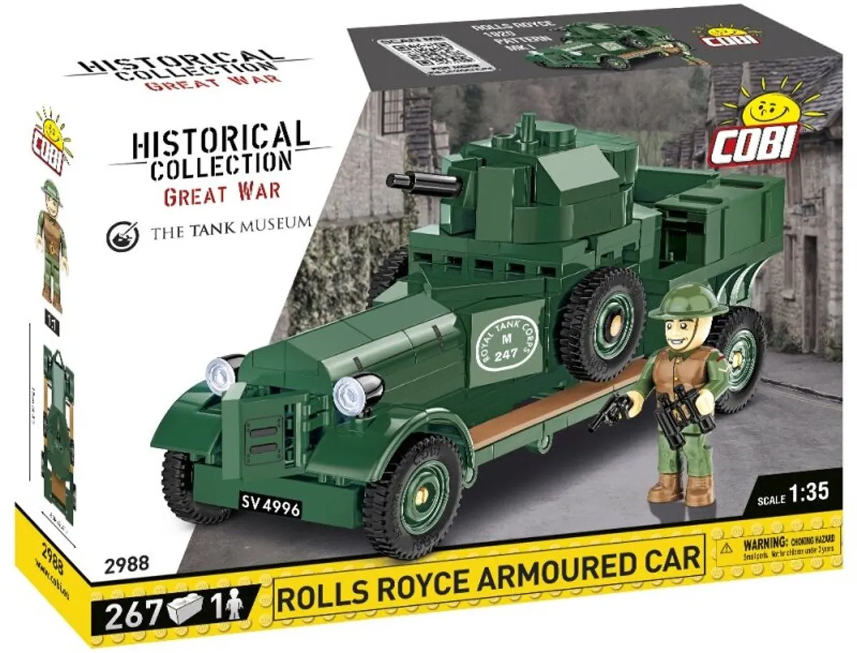 Cobi 2988 Rolls-Royce Pantserwagen Bouwdoos - 267 Onderdelen - Groen