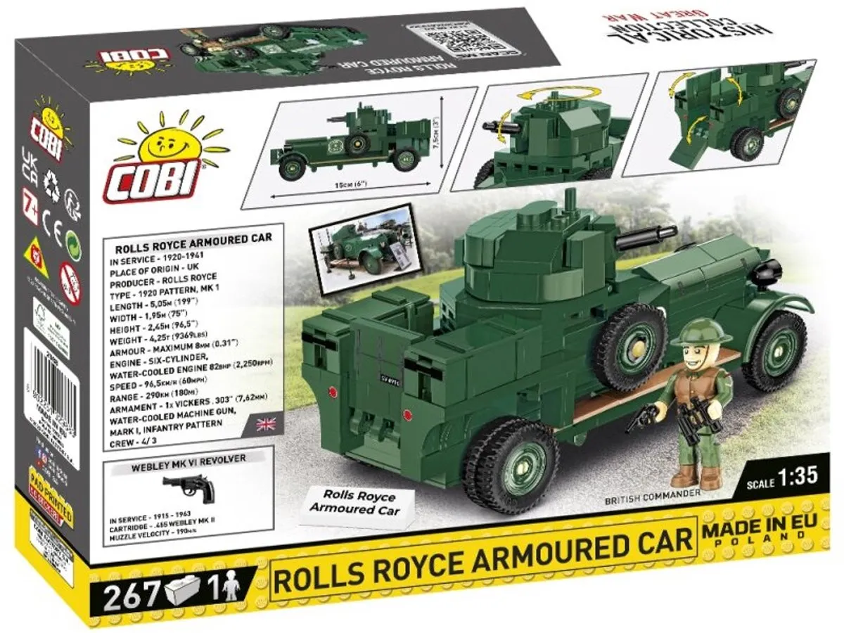 Cobi 2988 Rolls-Royce Pantserwagen Bouwdoos - 267 Onderdelen - Groen