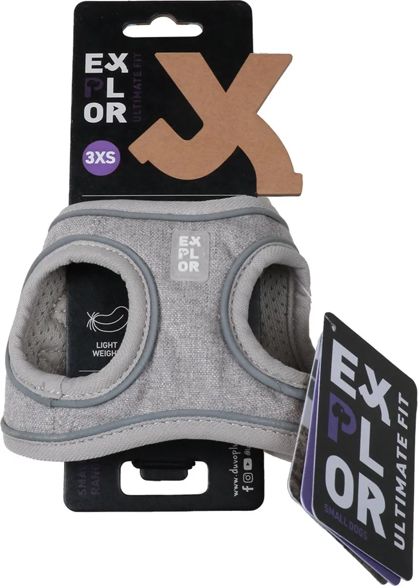 Duvo Duvoplus Harnas Ultimate Fit XXXS - 26-30cm Grijs