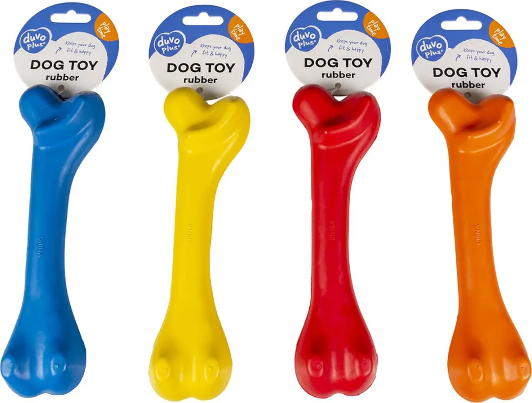 Duvo Duvoplus Dogtoy Rubber Hondenbeen Bailey Mix 20cm - Gemengde Kleuren