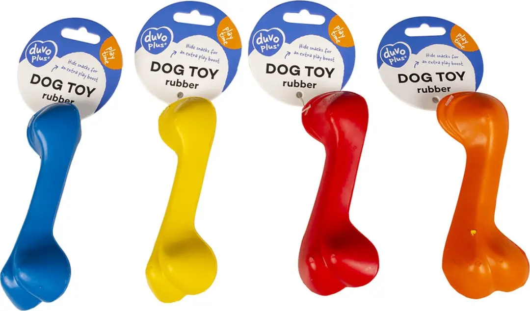 Duvo Duvoplus Dogtoy Rubber Hondenbeen Bailey Mix 20cm - Gemengde Kleuren