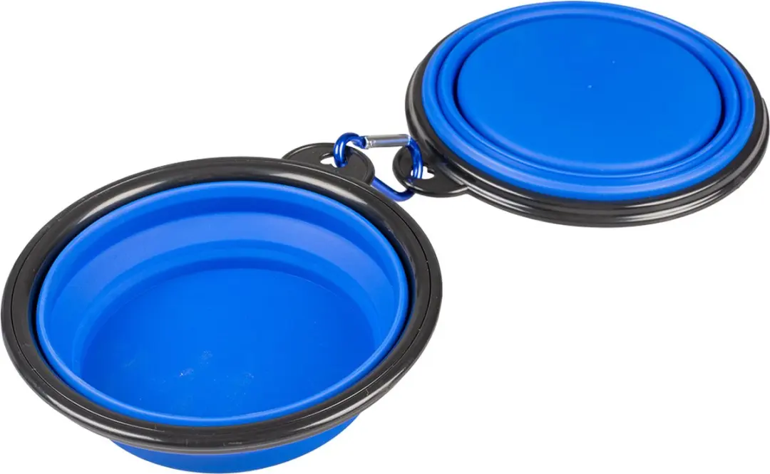 Duvo Duvoplus Reisbench Hond 2-in-1 Eet- en Drinkset 350ml - Blauw/zwart