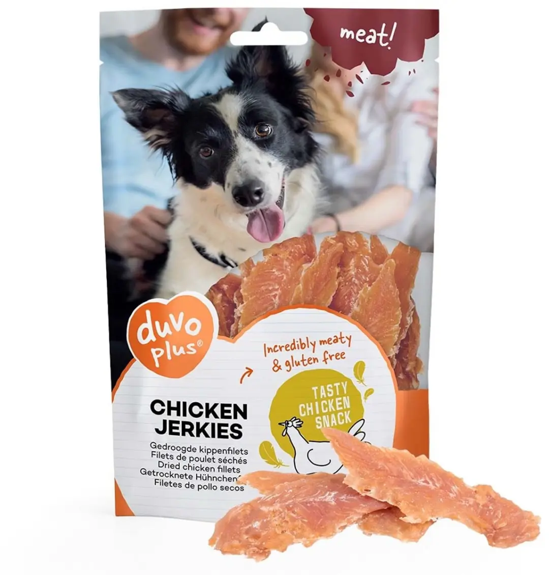 DuvoPlus Meat! Kip Jerky Snacks voor Honden 1kg