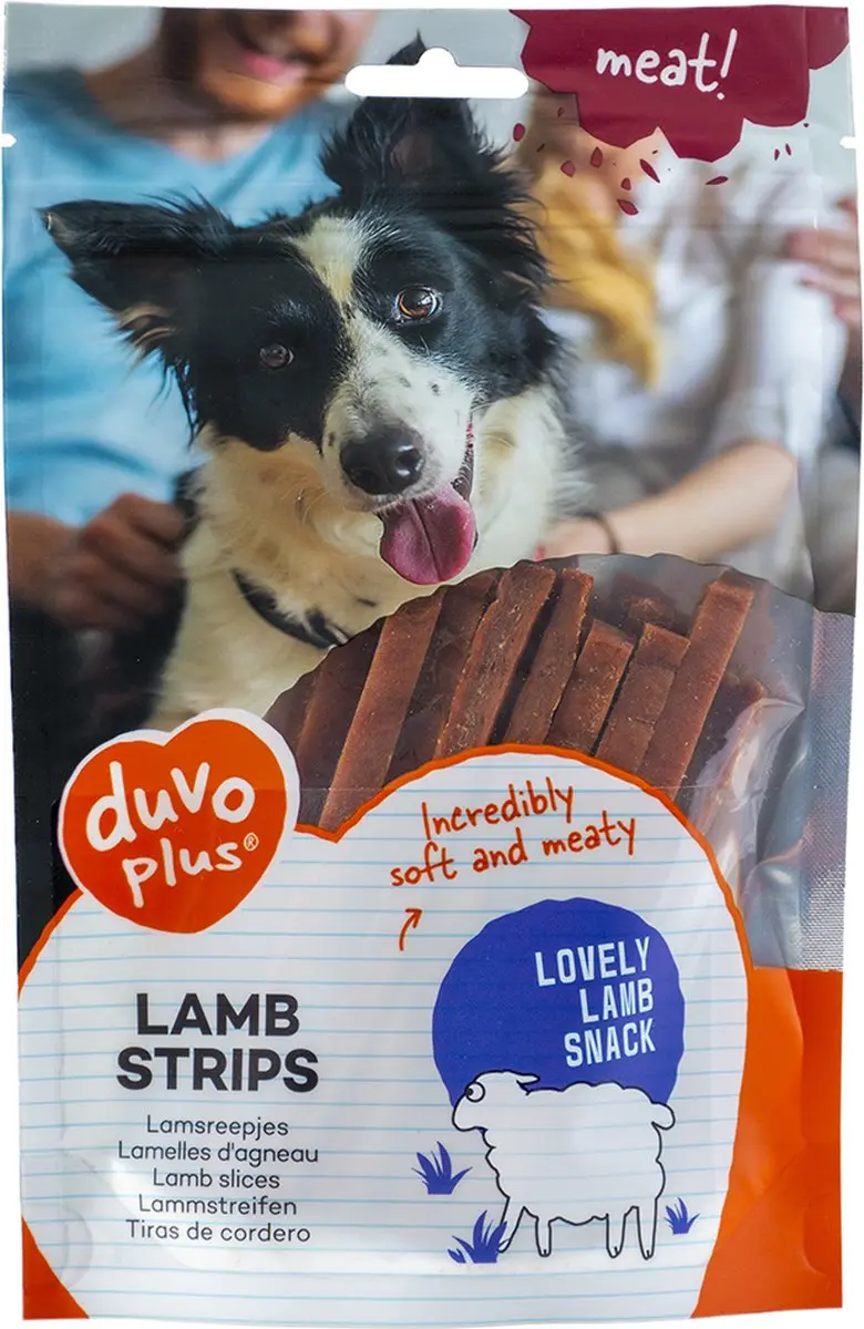Duvo Hondensnack Lam Strips 80g - 16 Stuks