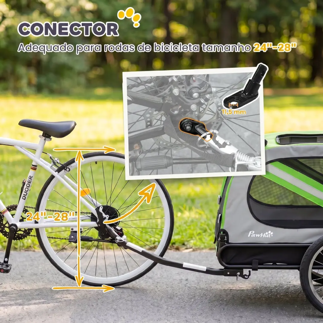 ECTEATOY 2-in-1 Hondenfietskar & Buggy - Groen