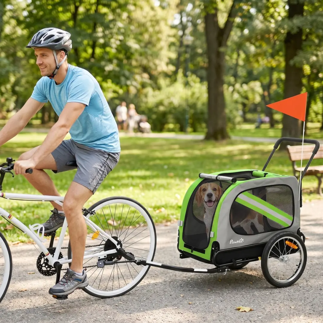 ECTEATOY 2-in-1 Hondenfietskar & Buggy - Groen