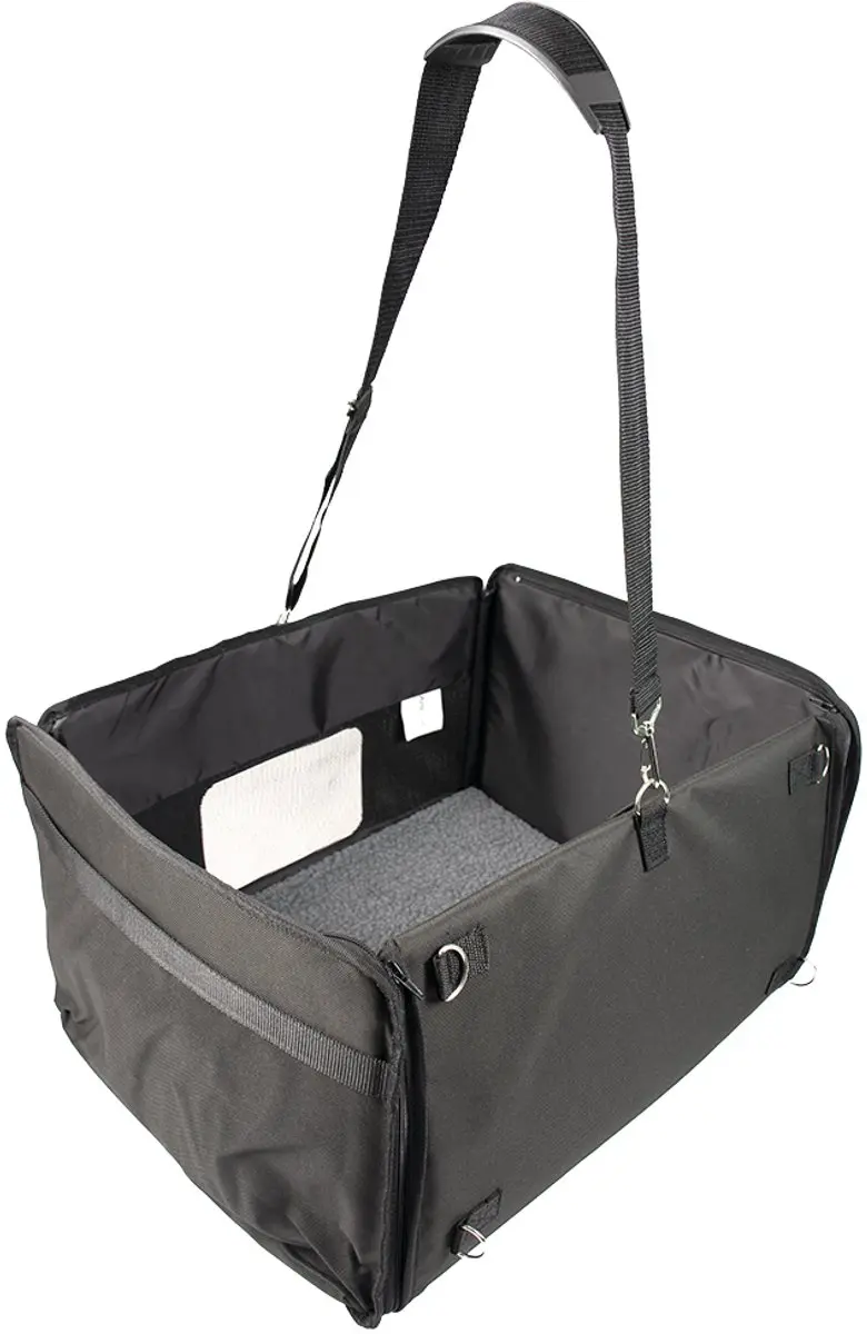 DuvoPlus Reisbench Hond 2-in-1 Automand 45x39x30cm - Zwart