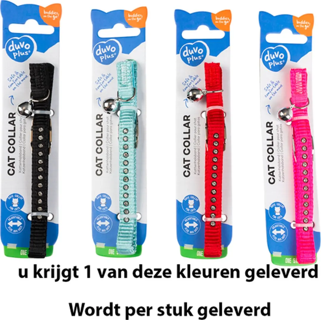 Duvo+ Kattenhalsband Diamanten Nylon 20-30cm - Gemengde Kleuren