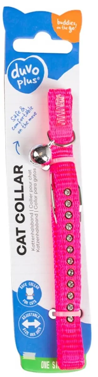 Duvo+ Kattenhalsband Diamanten Nylon 20-30cm - Gemengde Kleuren