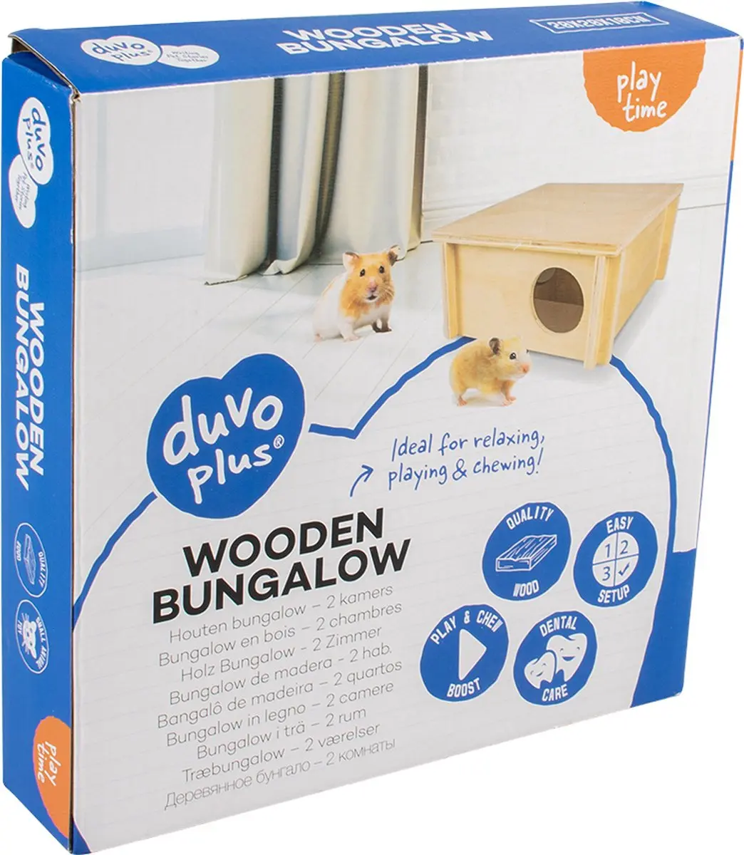 Duvo Houten Knaagdierhok 20x20x10cm - Houtkleurig