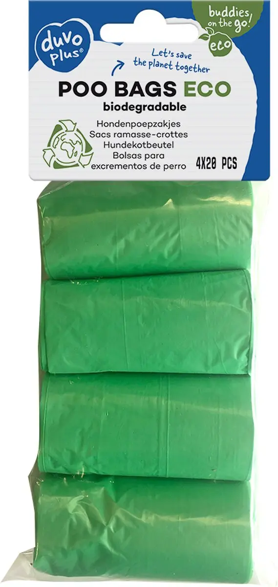 Duvo Poepzakjes - 80 Stuks (4x20) Multicolor