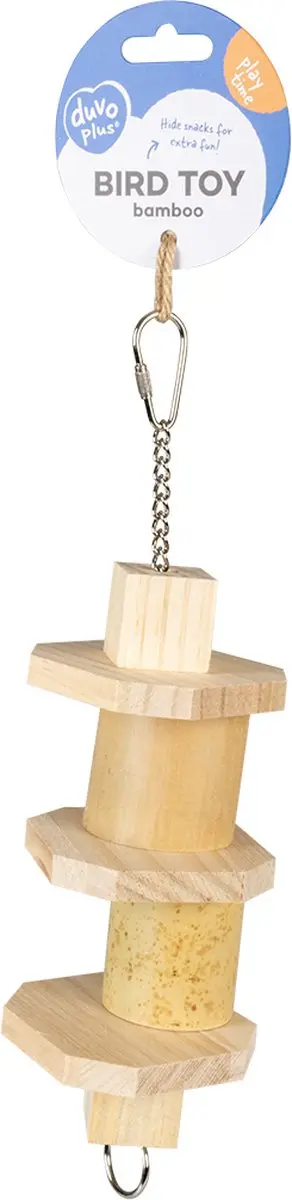 Duvo Brainy Bamboe Snackhanger Small - Houtkleur