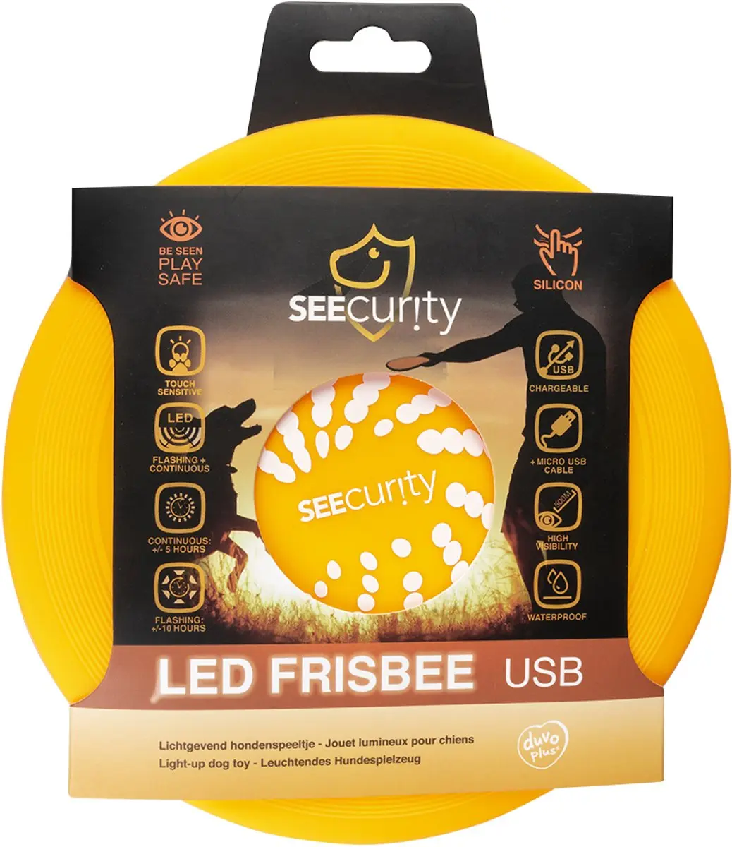 DuvoPlus LED Frisbee USB - 20x20x1cm - Oranje