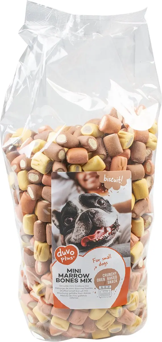 Duvo Duvoplus Hondensnack Biscuit Mini-mergpijpjes Mix 2kg