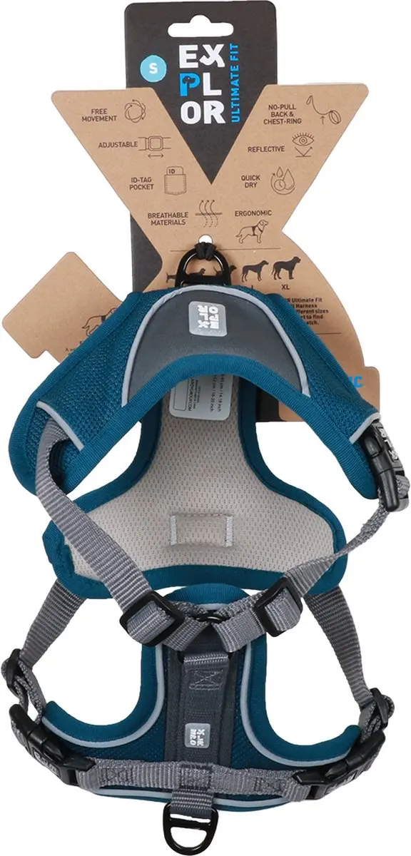 Duvo Duvoplus Ultimate Fit No-pull Harnas Classic S - 35-45cm - Petrol Blue