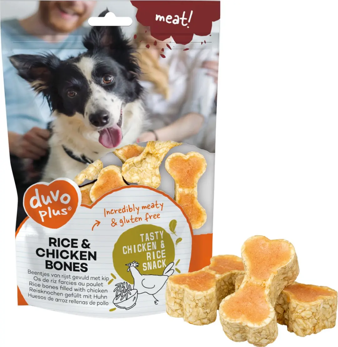 Duvo Duvoplus Meat! Rijst Benen Met Kip Hondensnack 140g