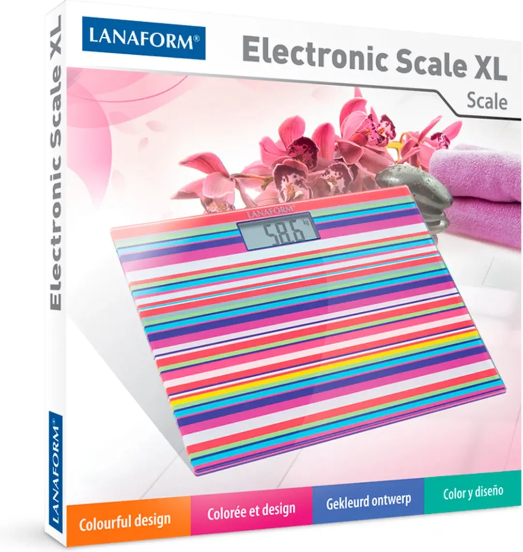 Lanaform Electronic Scale XL Personenweegschaal - 150 kg - 100g - Veelkleurig