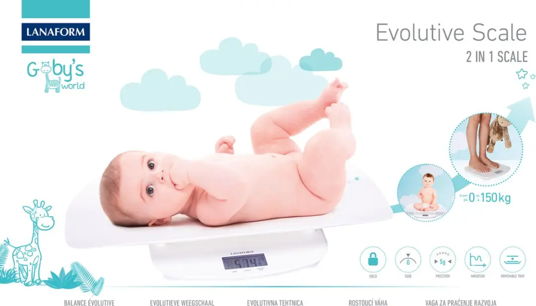 Lanaform Evolutive Scale Babyweegschaal 150kg - Wit