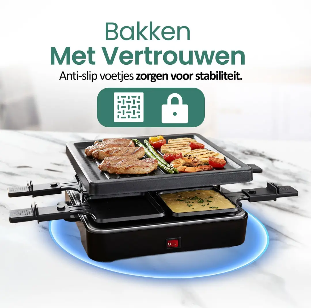 Emerio RG-120656 Raclettegrill 600W - 4 Personen - Zwart