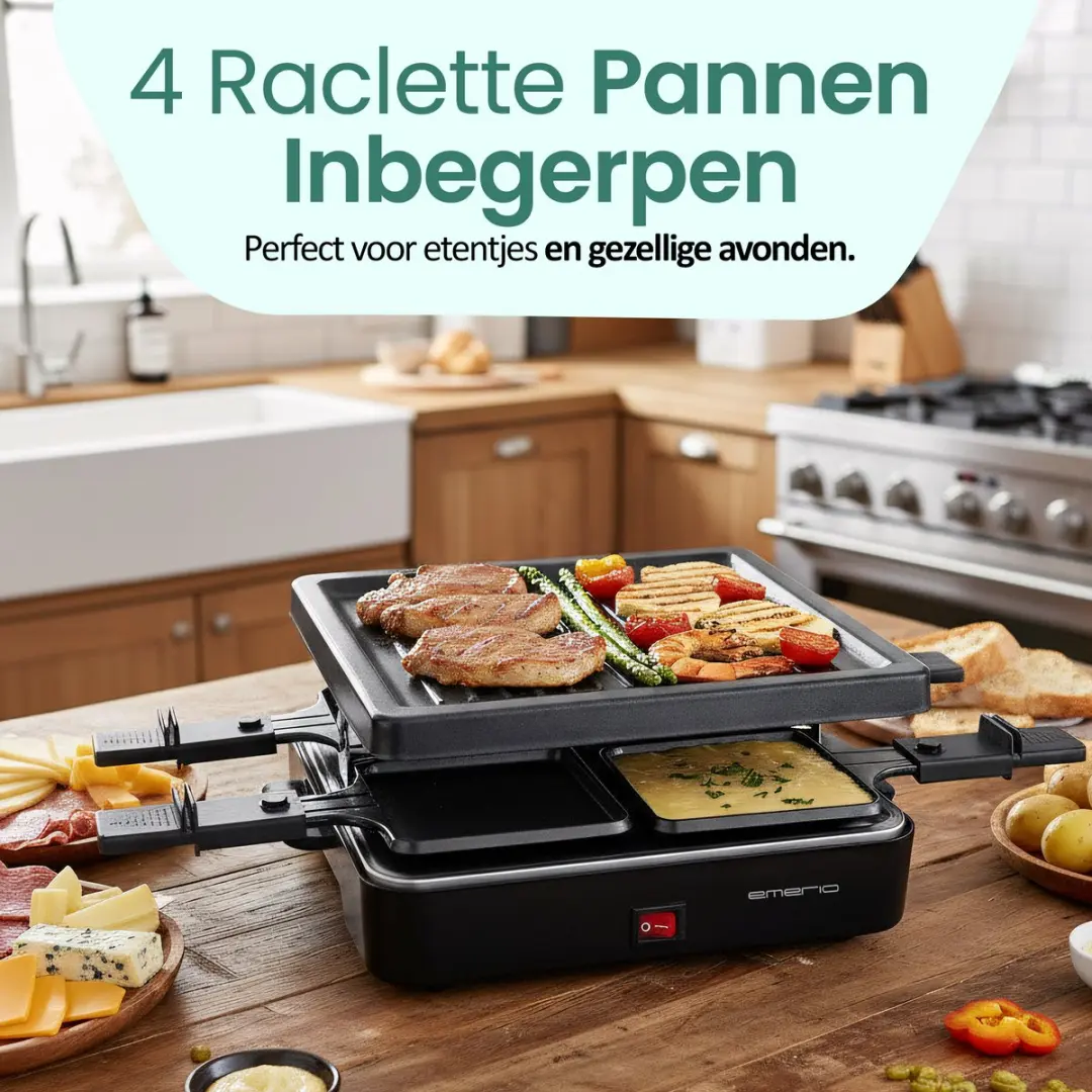 Emerio RG-120656 Raclettegrill 600W - 4 Personen - Zwart
