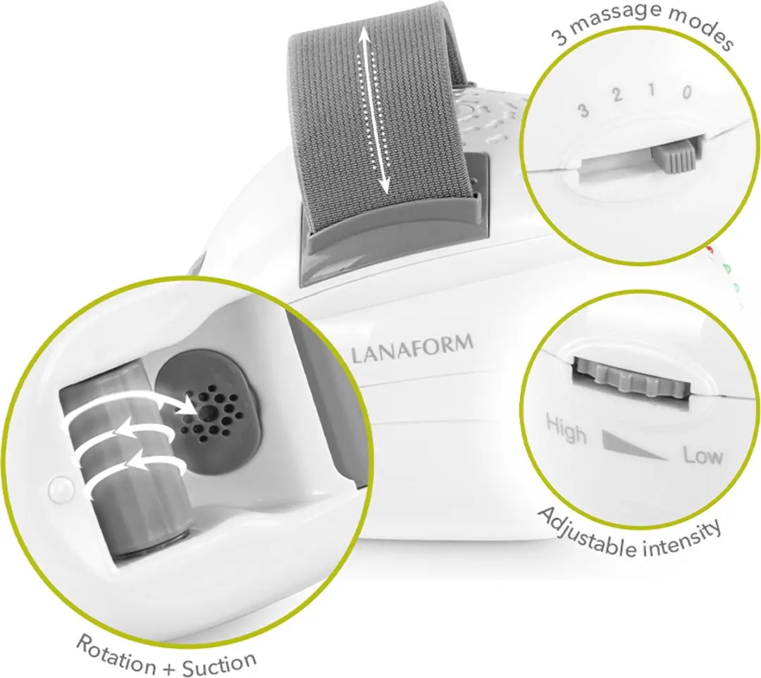 Lanaform Skin Mass Grey Cellulite Apparaat - Vibratie Rollers - 9V - afbeelding 3 van 6
