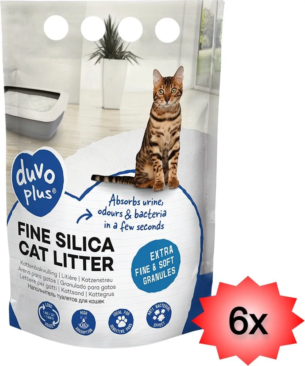 Duvo Silica Premium Kattenbakvulling Wit - 30L (6x5L)
