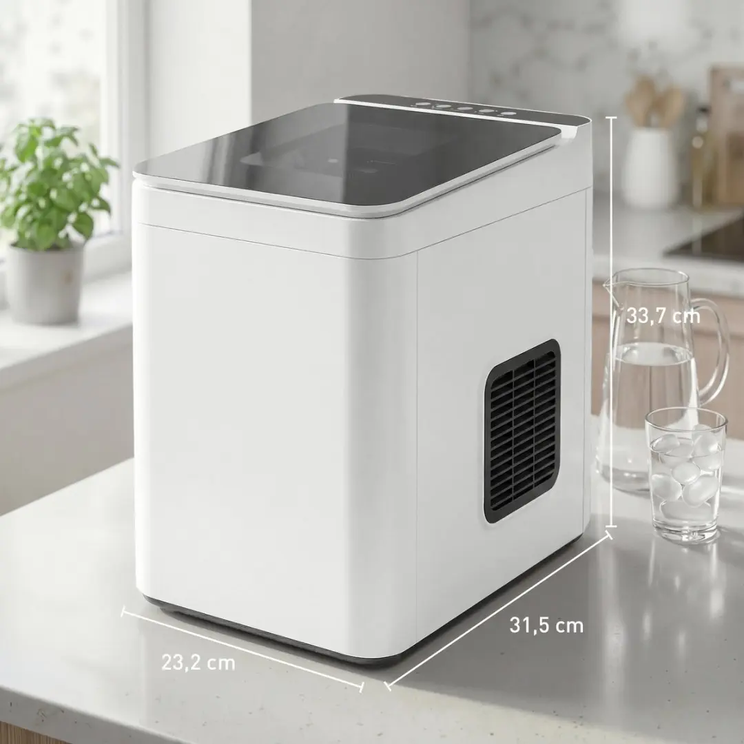 Homcom Compacte IJsblokjesmachine 1000ml - 112W - Wit