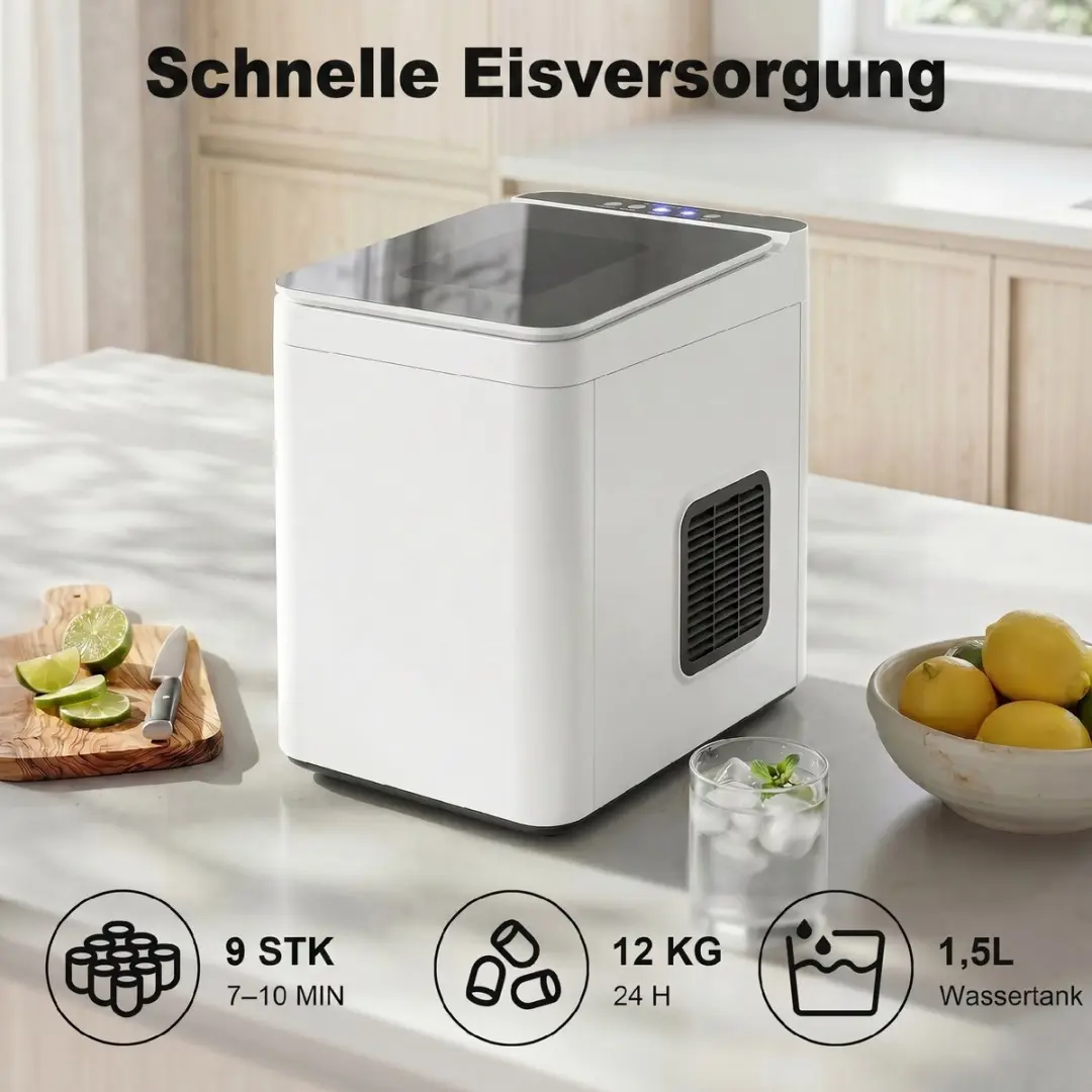 Homcom Compacte IJsblokjesmachine 1000ml - 112W - Wit