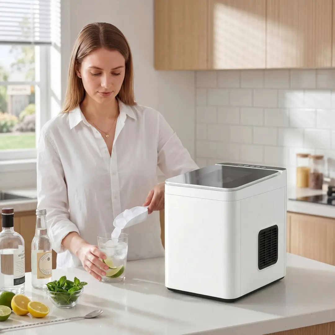 Homcom Compacte IJsblokjesmachine 1000ml - 112W - Wit