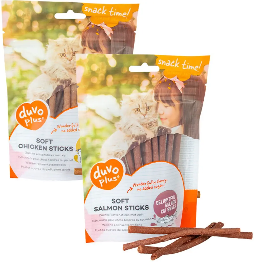 Duvo+ Zalm Soft Sticks Kattenvoer 50g