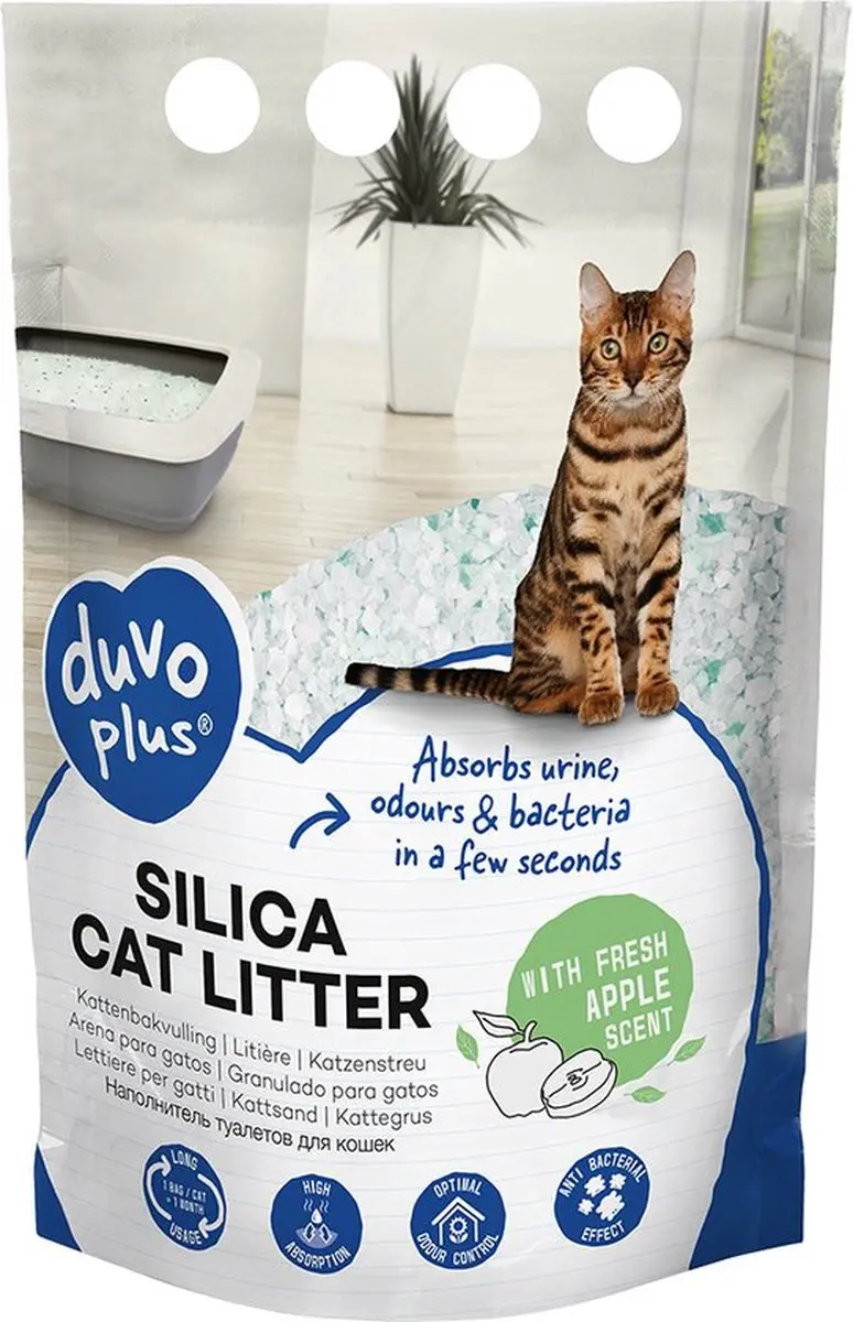 Duvo+ Silica Kattenvulling Appel - 30 Liter (6x5L)