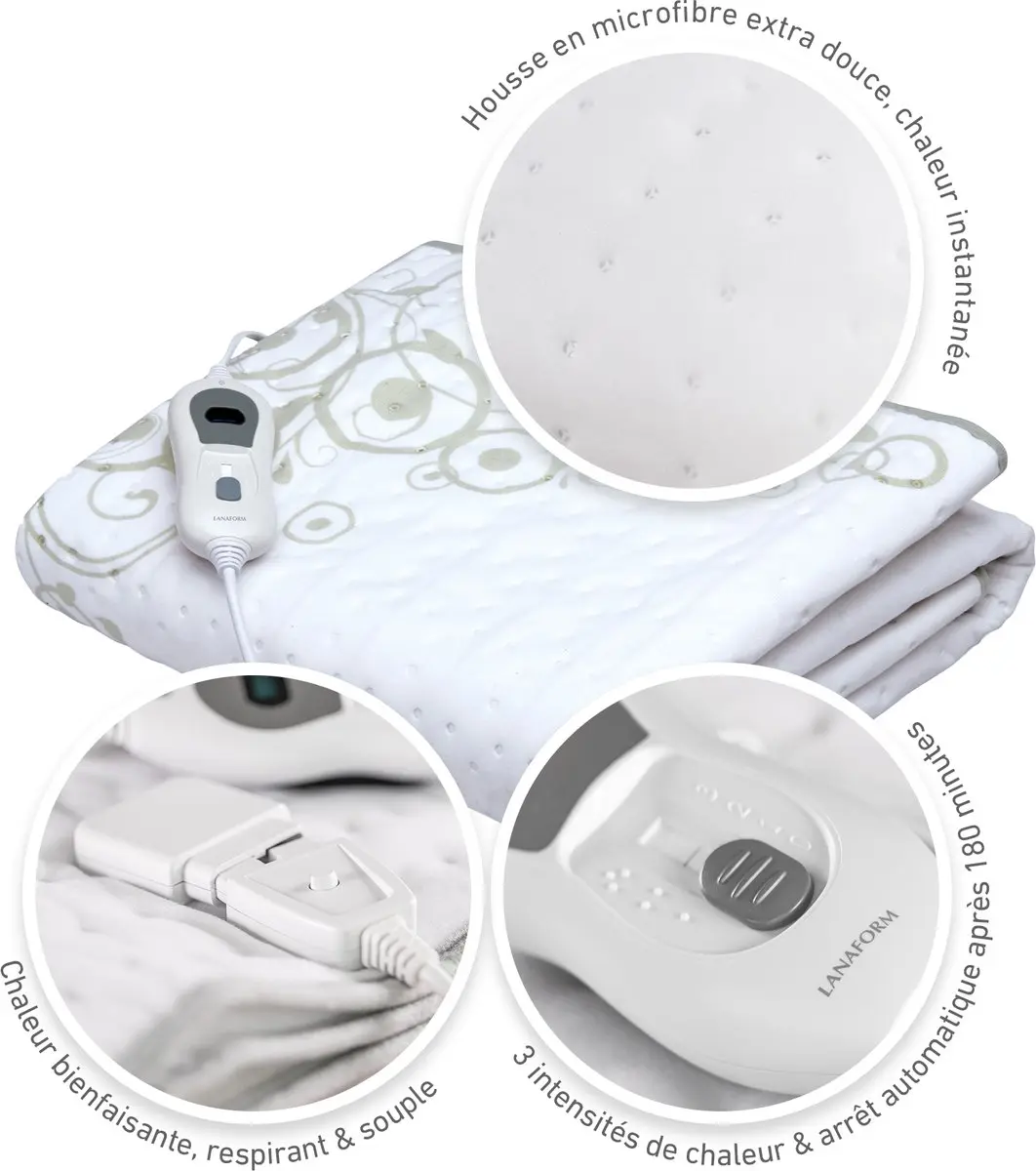 Lanaform Heating Blanket S1 Elektrische Deken 75W - 80x150cm - Wit