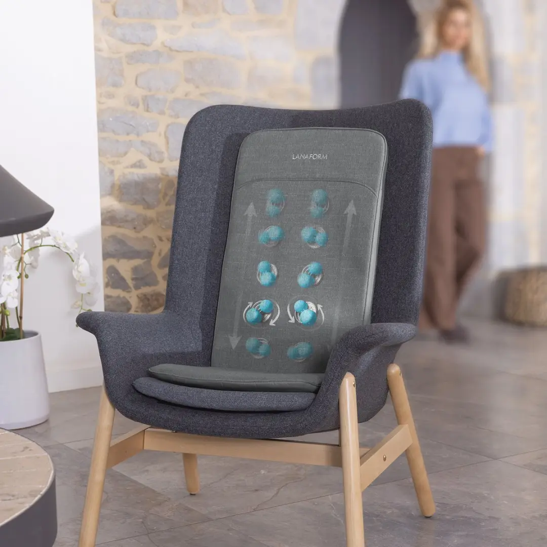 Lanaform CozyShiatsu Shiatsu Massagestoel - Rug - Grijs