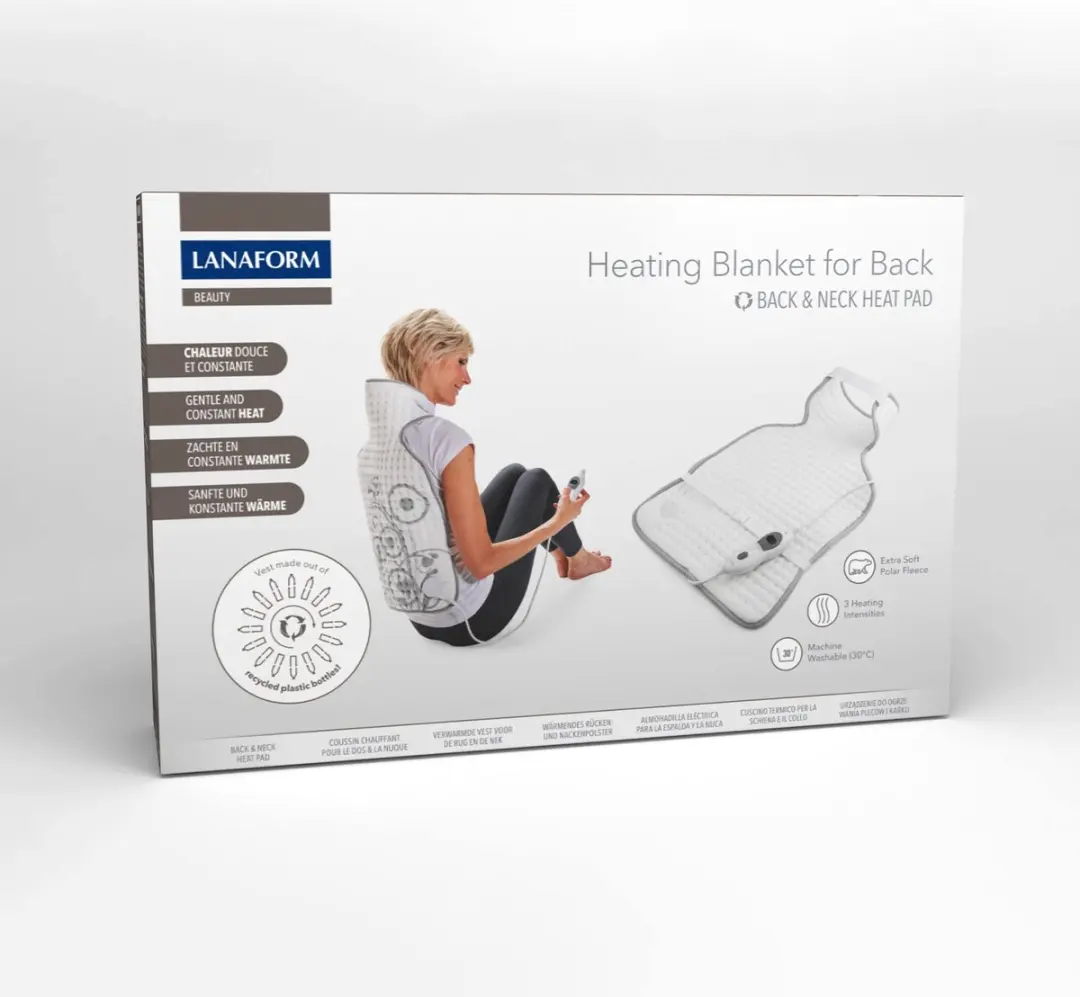 Lanaform Heating Blanket Back Elektrische Deken 1 Persoon - 3 Warmtestanden - Wit - afbeelding 6 van 6