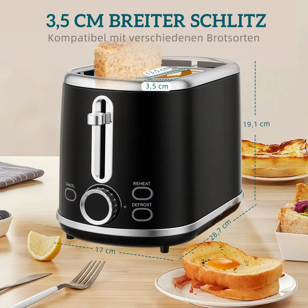 Homcom Waterkoker & Broodrooster Set 2200W - 6 Programma's - Zwart
