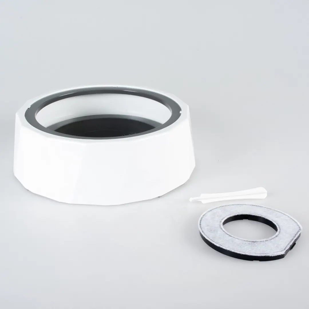 Duvo+ Splash-Proof Drinkkom 1200ml - Carbonfilter - 23cm - Wit/Grijs