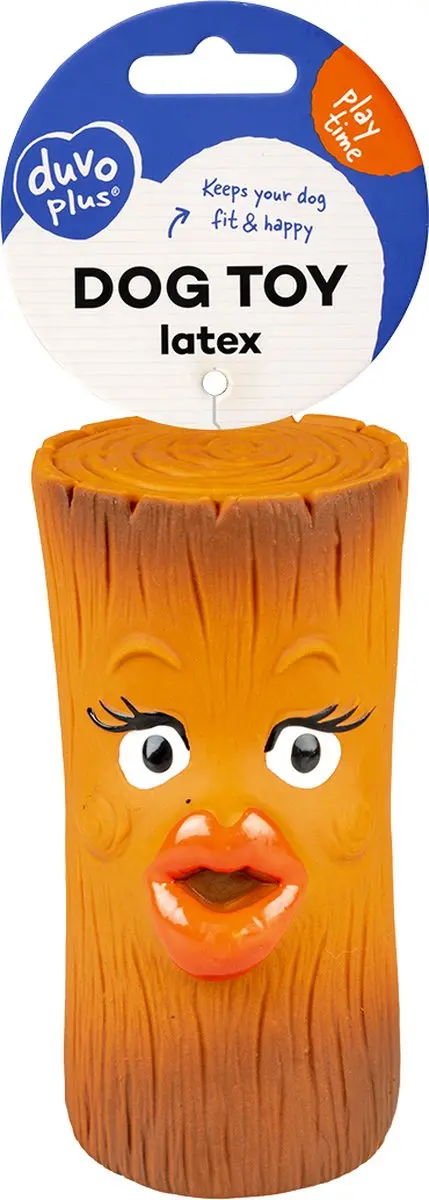 DuvoPlus Latex Boomstam Lovely Hondenspeeltje 7x7x14cm