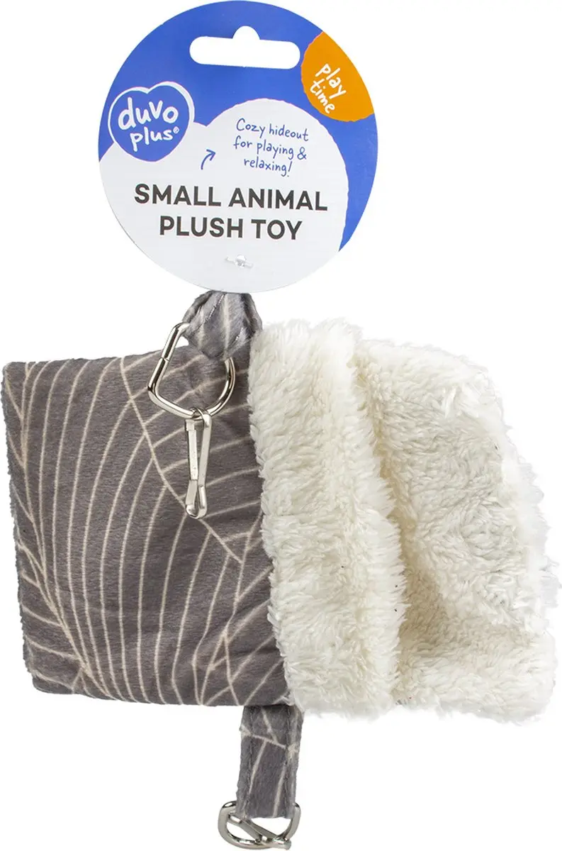 Duvo Dierenmand Elm Hangzakje Pluche L - Grijs/wit