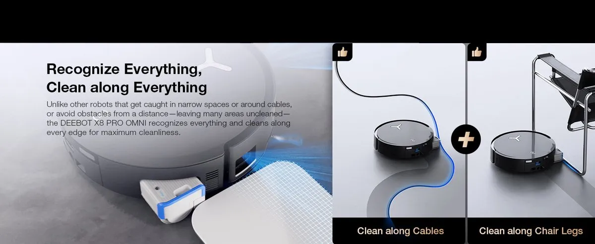 Ecovacs Deebot X8 Pro Omni Robotstofzuiger - 18.000 Pa - Zwart