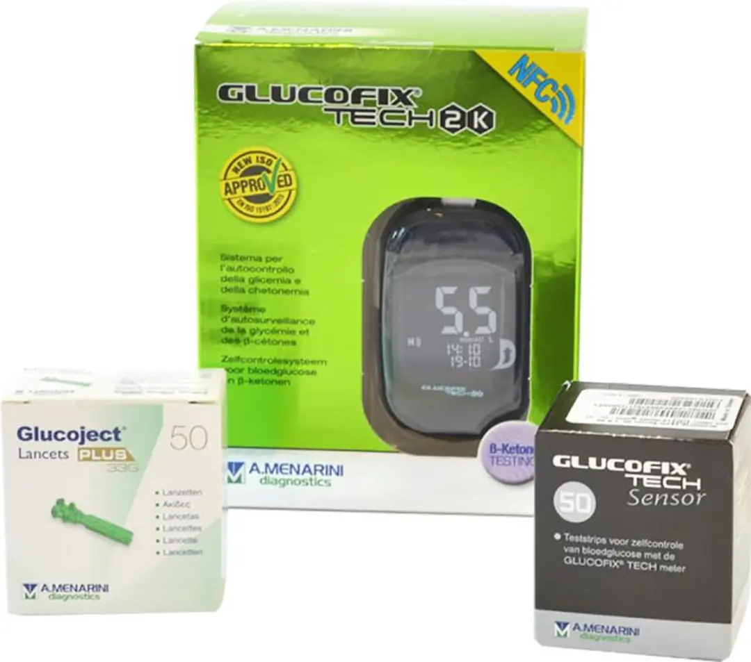 A Menarini Glucofix Tech 2K Glucosemeter Startpakket