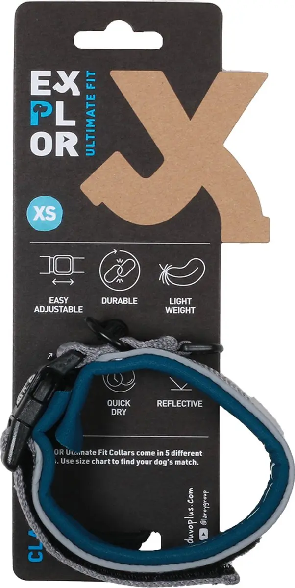 Duvo Duvoplus Ultimate Fit Halsband Classic XS - 30-33cm - Petrol Blue