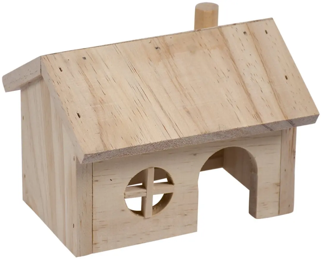 Duvo Knaagdieren Houten Lodge Puntdak 15x11x12cm