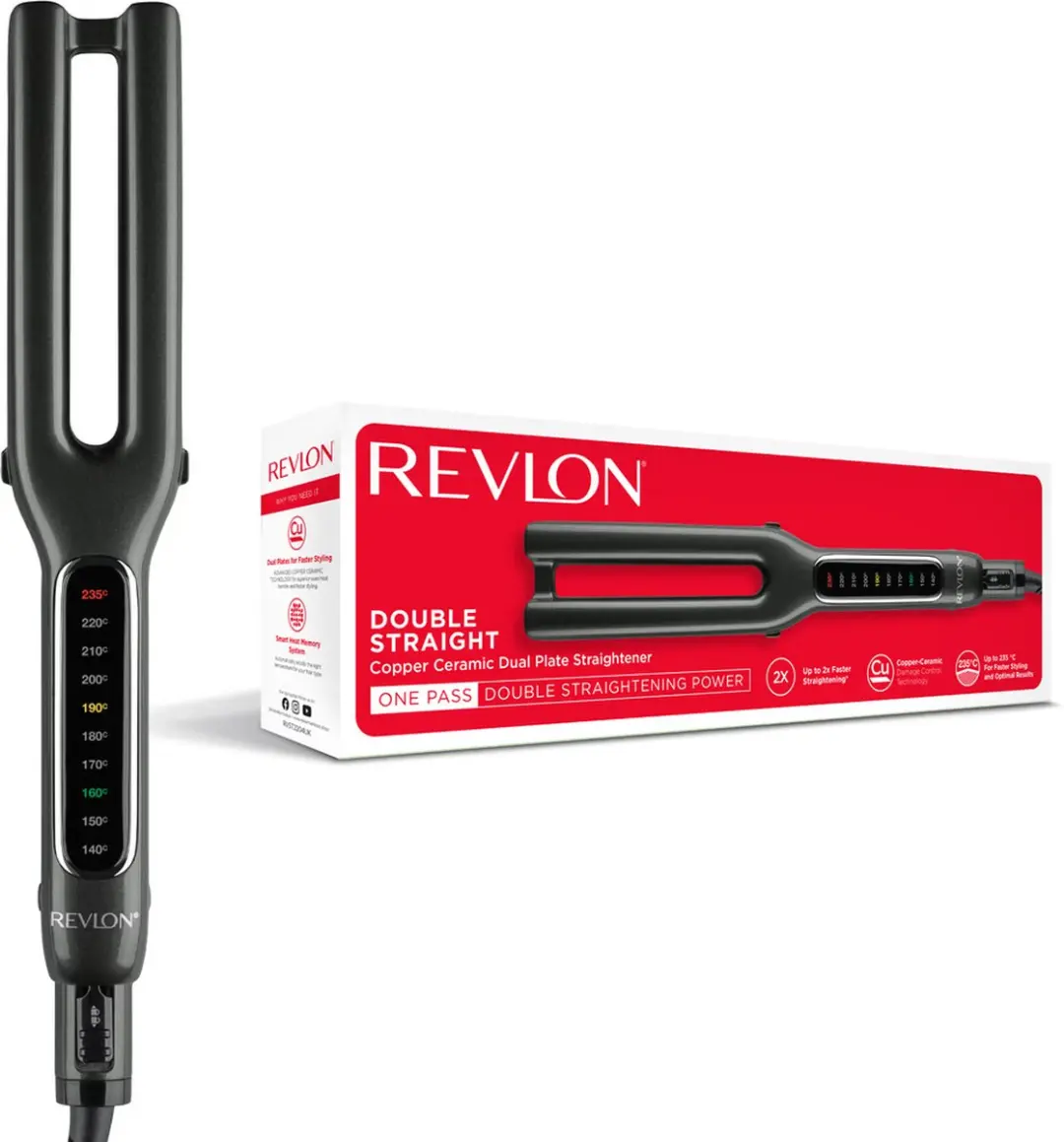 Revlon One Step RVST2204E Stijltang - Koperen Keramische Plaat - 10 standen - Zwart